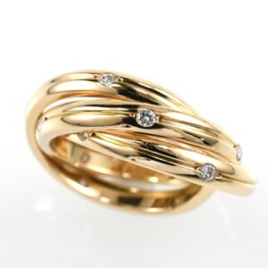 Cartier トリニティリング コンステレーション 3連リング K18YG イエローゴールド SIZE:50 15P ダイヤモンド Au750 指輪