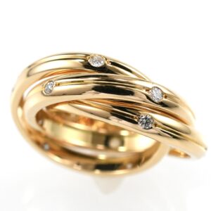 Cartier トリニティリング コンステレーション 3連リング K18YG イエローゴールド SIZE:49 15P ダイヤモンド Au750 指輪