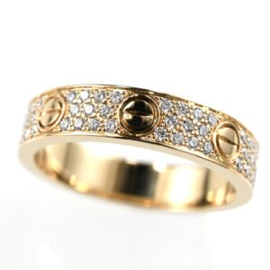 Cartier カルティエ ミニラブリング パヴェモデル K18YG イエローゴールド SIZE:48 Au750 指輪