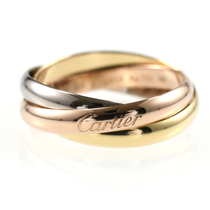 Cartier カルティエ トリニティリング SM K18 スリーカラー SIZE:55 Au750 3連リング 指輪 - 画像 (4)