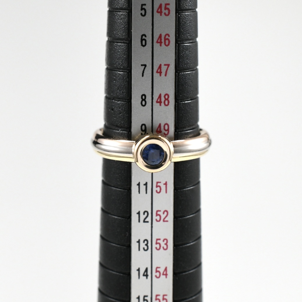 Cartier カルティエ モノストーンリング サファイア K18 スリーカラー SIZE:50 Au750 指輪 - 画像 (10)