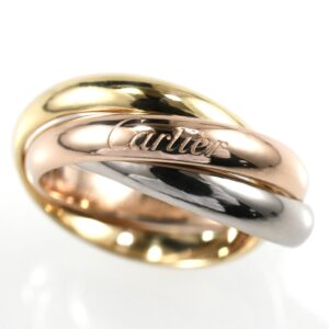 Cartier カルティエ 現行 トリニティリング MM K18 スリーカラー SIZE:47 Au750 3連リング 指輪