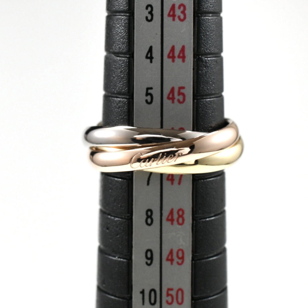 Cartier カルティエ トリニティリング 現行モデル SM 3連リング K18 スリーカラー SIZE:46 Au750 指輪 - 画像 (9)