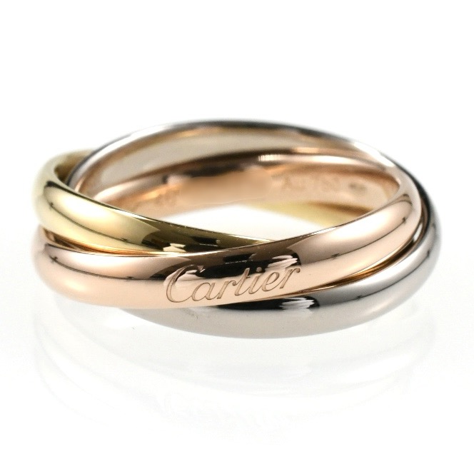 Cartier カルティエ トリニティリング 現行モデル SM 3連リング K18 スリーカラー SIZE:46 Au750 指輪 - 画像 (4)