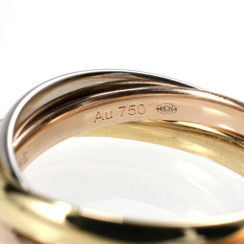 Cartier カルティエ トリニティリング 現行モデル SM 3連リング K18 スリーカラー SIZE:46 Au750 指輪 - 画像 (8)