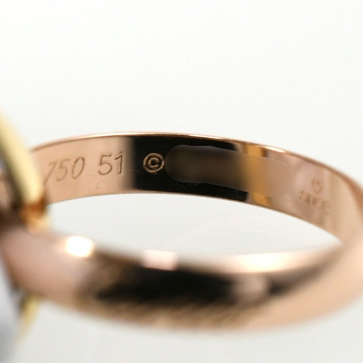 Cartier カルティエ トリニティリング MM K18 スリーカラー SIZE:51 Au750 3連リング 指輪 - 画像 (8)