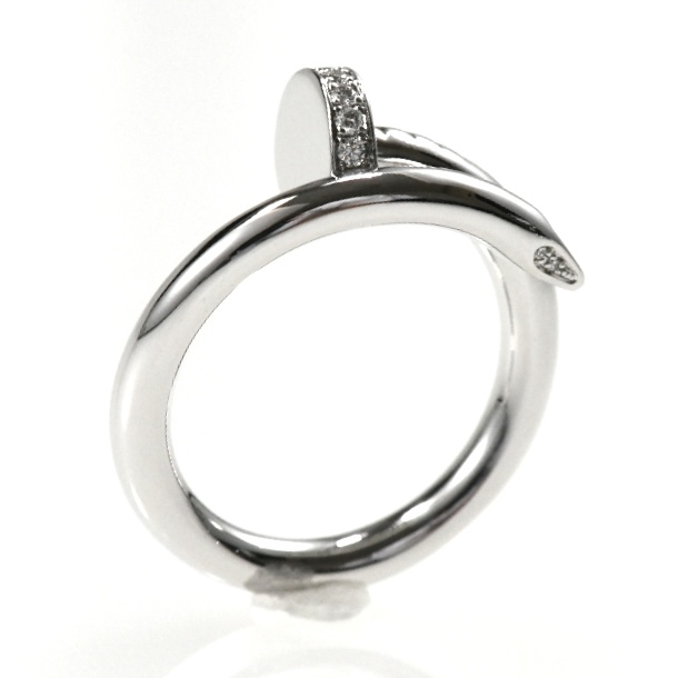 Cartier カルティエ ジュストアンクル リング MM クラシック ダイヤモンド K18WG ホワイトゴールド SIZE:53 Au750 指輪 - 画像 (4)