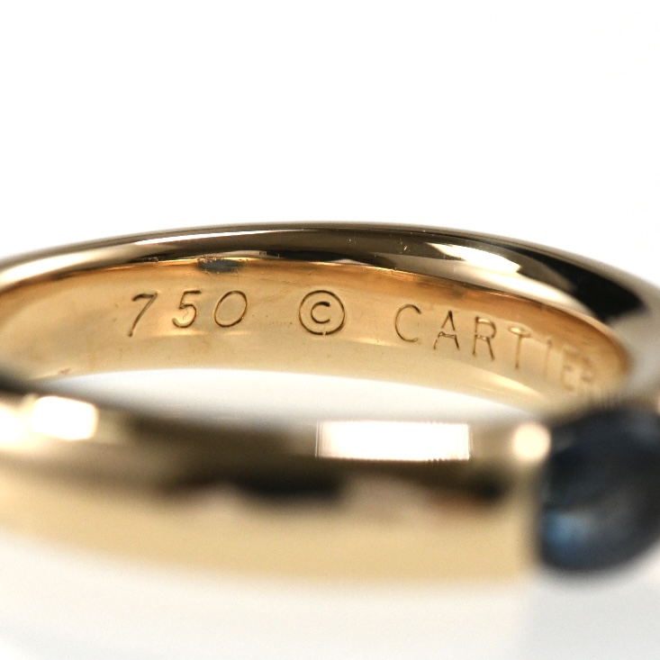 Cartier カルティエ エリプス リング サファイア K18YG イエローゴールド SIZE:49 Au750 指輪 - 画像 (8)