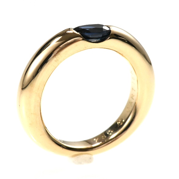 Cartier カルティエ エリプス リング サファイア K18YG イエローゴールド SIZE:49 Au750 指輪 - 画像 (3)