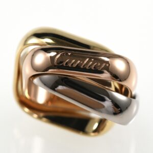 Cartier カルティエ トリニティ クッションリング LM スクエア K18 スリーカラー SIZE:48 Au750 3連リング 指輪