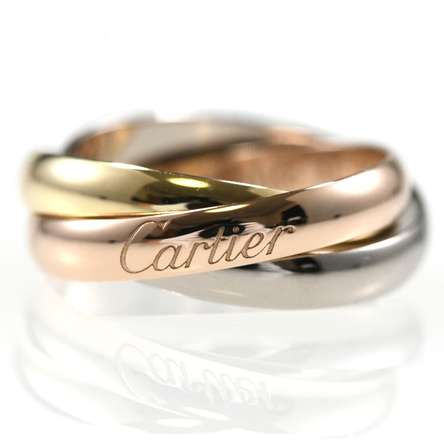 Cartier カルティエ トリニティリング SM 3連リング K18 スリーカラー SIZE:46 AU750 指輪 - 画像 (4)