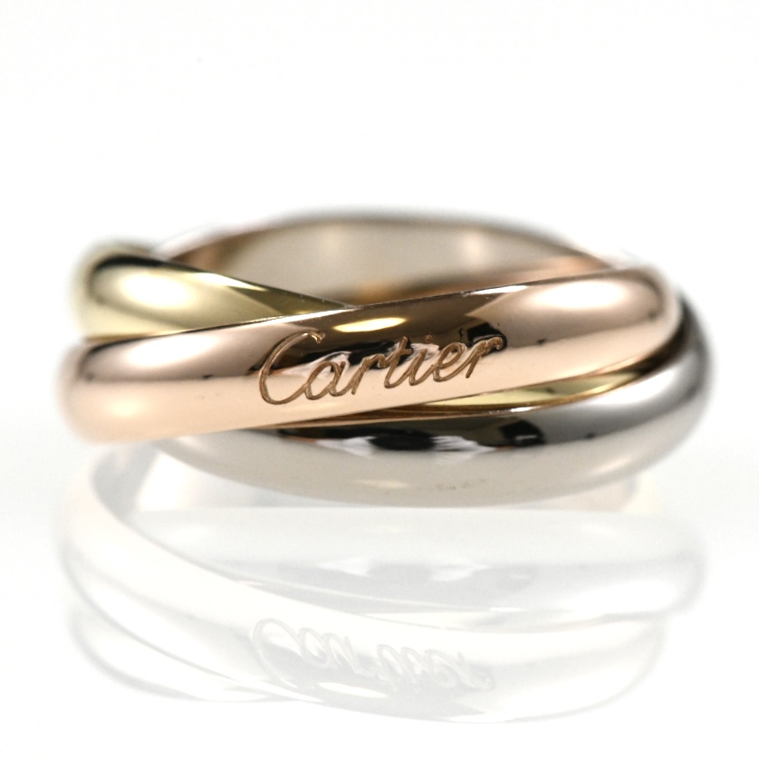 Cartier カルティエ トリニティリング MM K18 スリーカラー SIZE:55 Au750 3連リング 指輪 - 画像 (4)