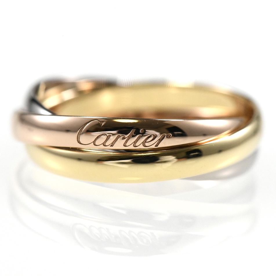 Cartier カルティエ トリニティリング SM K18 スリーカラー SIZE:52 Au750 3連リング 指輪 - 画像 (4)