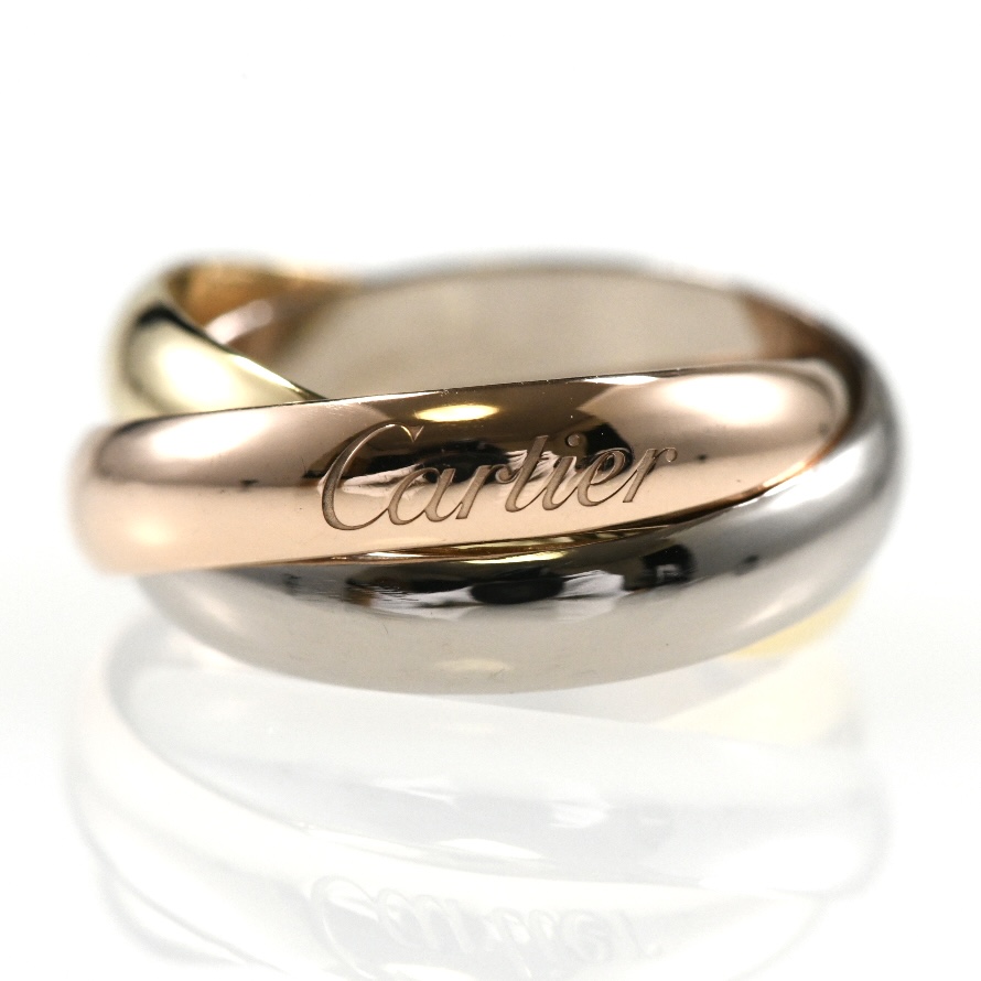 Cartier カルティエ トリニティリング MM K18 スリーカラー SIZE:46 Au750 3連リング 指輪 - 画像 (4)