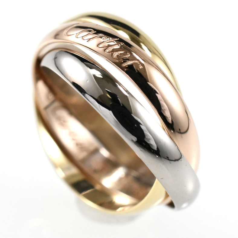 Cartier カルティエ トリニティリング SM 3連リング K18 スリーカラー SIZE:46 AU750 指輪 - 画像 (2)