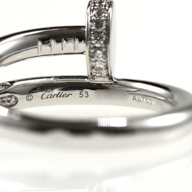 Cartier カルティエ ジュストアンクル リング MM クラシック ダイヤモンド K18WG ホワイトゴールド SIZE:53 Au750 指輪 - 画像 (11)