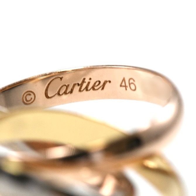 Cartier カルティエ トリニティリング SM 3連リング K18 スリーカラー SIZE:46 AU750 指輪 - 画像 (8)