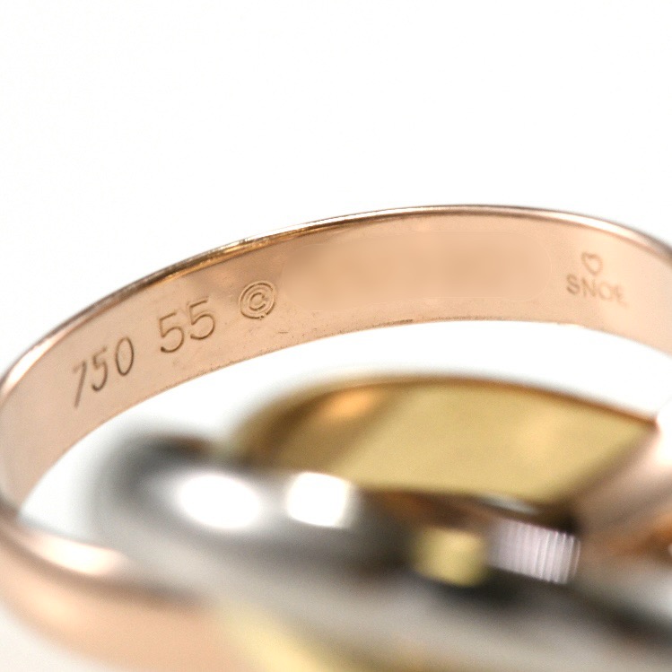 Cartier カルティエ トリニティリング MM K18 スリーカラー SIZE:55 Au750 3連リング 指輪 - 画像 (8)