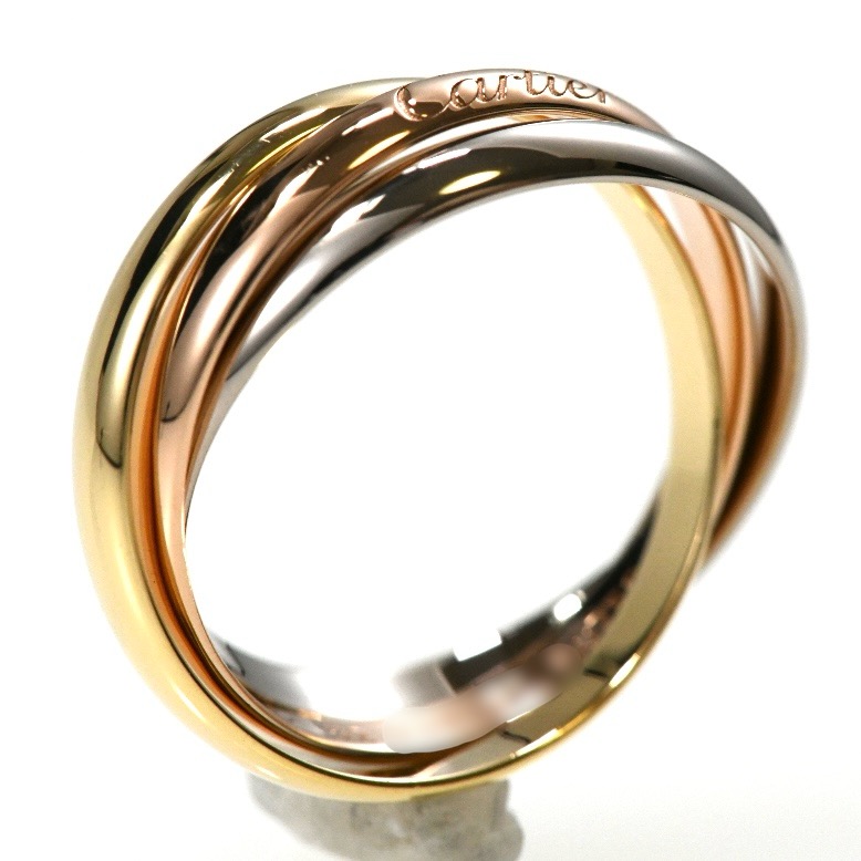 Cartier カルティエ トリニティリング SM K18 スリーカラー SIZE:52 Au750 3連リング 指輪 - 画像 (3)