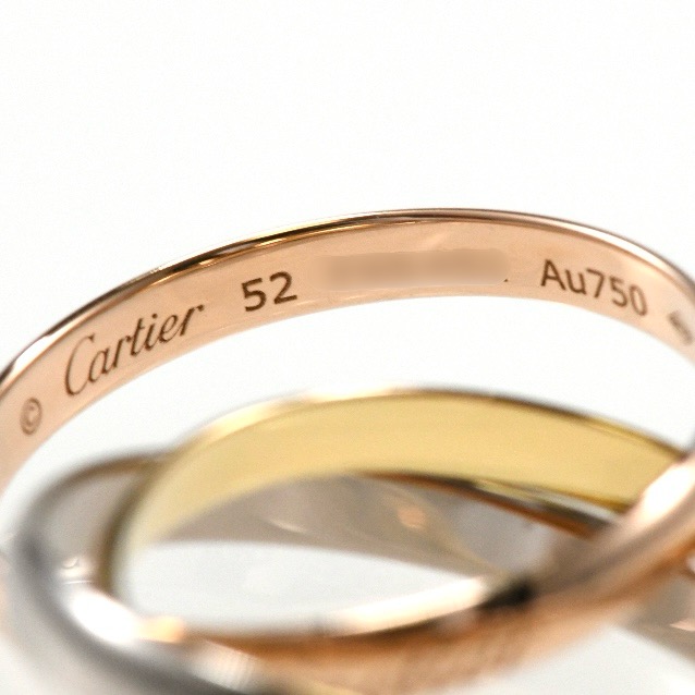 Cartier カルティエ トリニティリング SM K18 スリーカラー SIZE:52 Au750 3連リング 指輪 - 画像 (8)