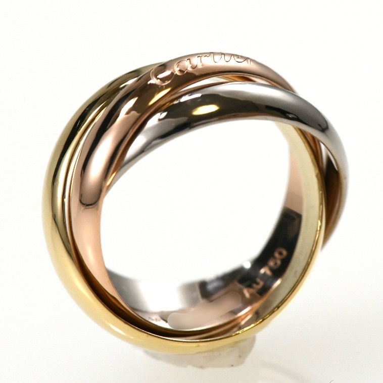 Cartier カルティエ トリニティリング MM K18 スリーカラー SIZE:46 Au750 3連リング 指輪 - 画像 (3)